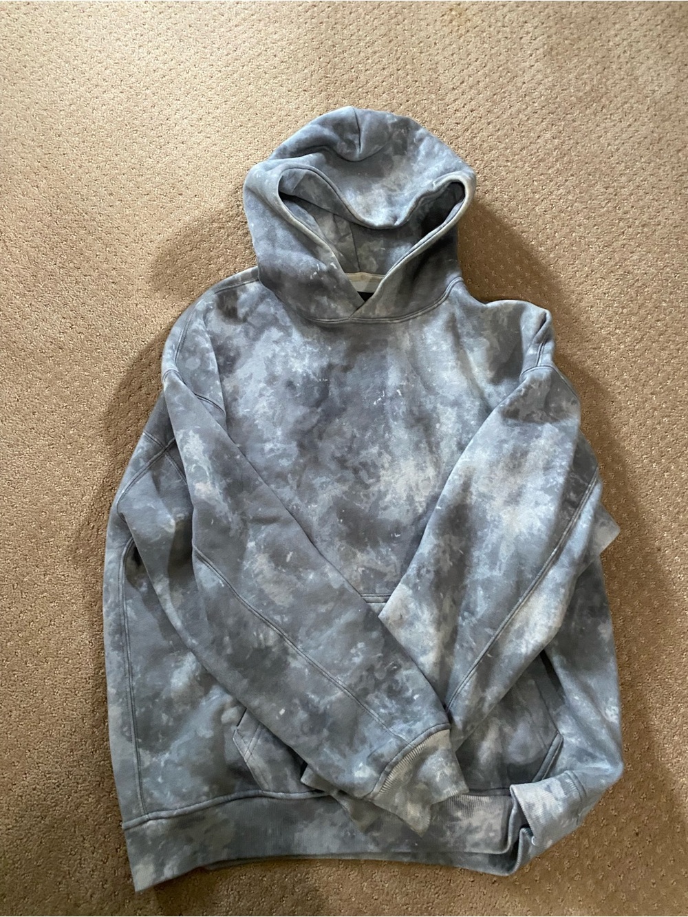 Abercrombie & Fitch Men's Gray Washed Tie-Dye Hoodie
